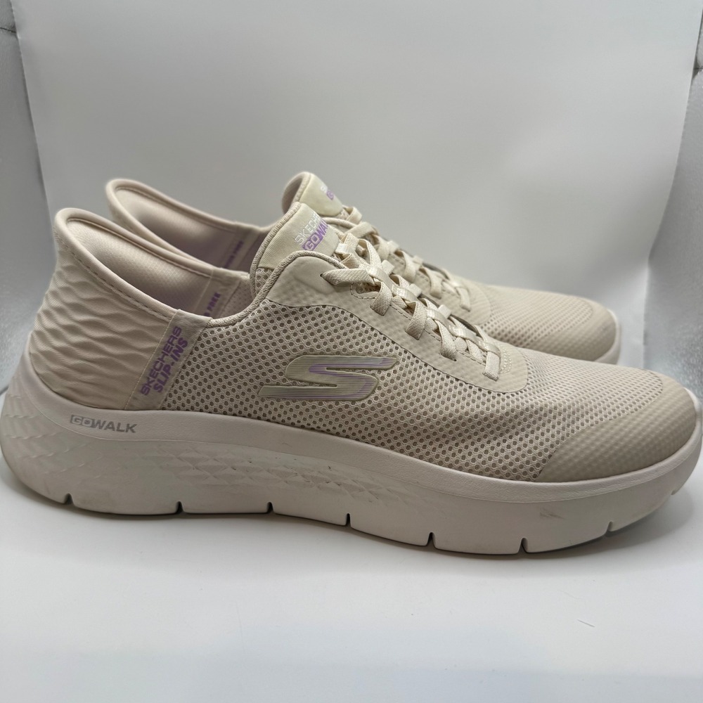 Skechers Women's 12 GO WALK 7 Valin Off White Slip-ins Mesh Walking Shoes 124836